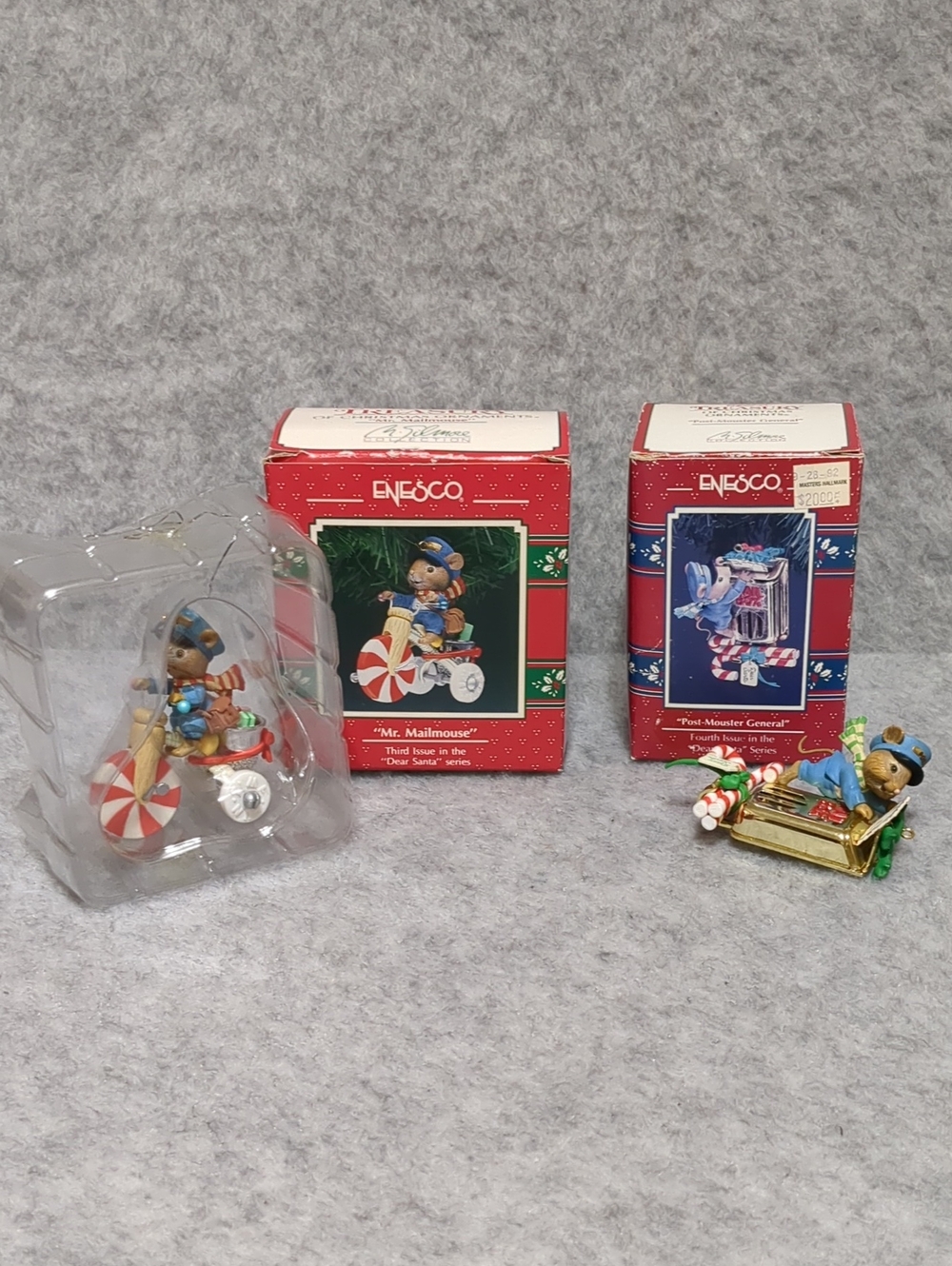 Lot of 5 Vintage Enesco Treasury Mouse Christmas Ornaments - Picture 2 of 13